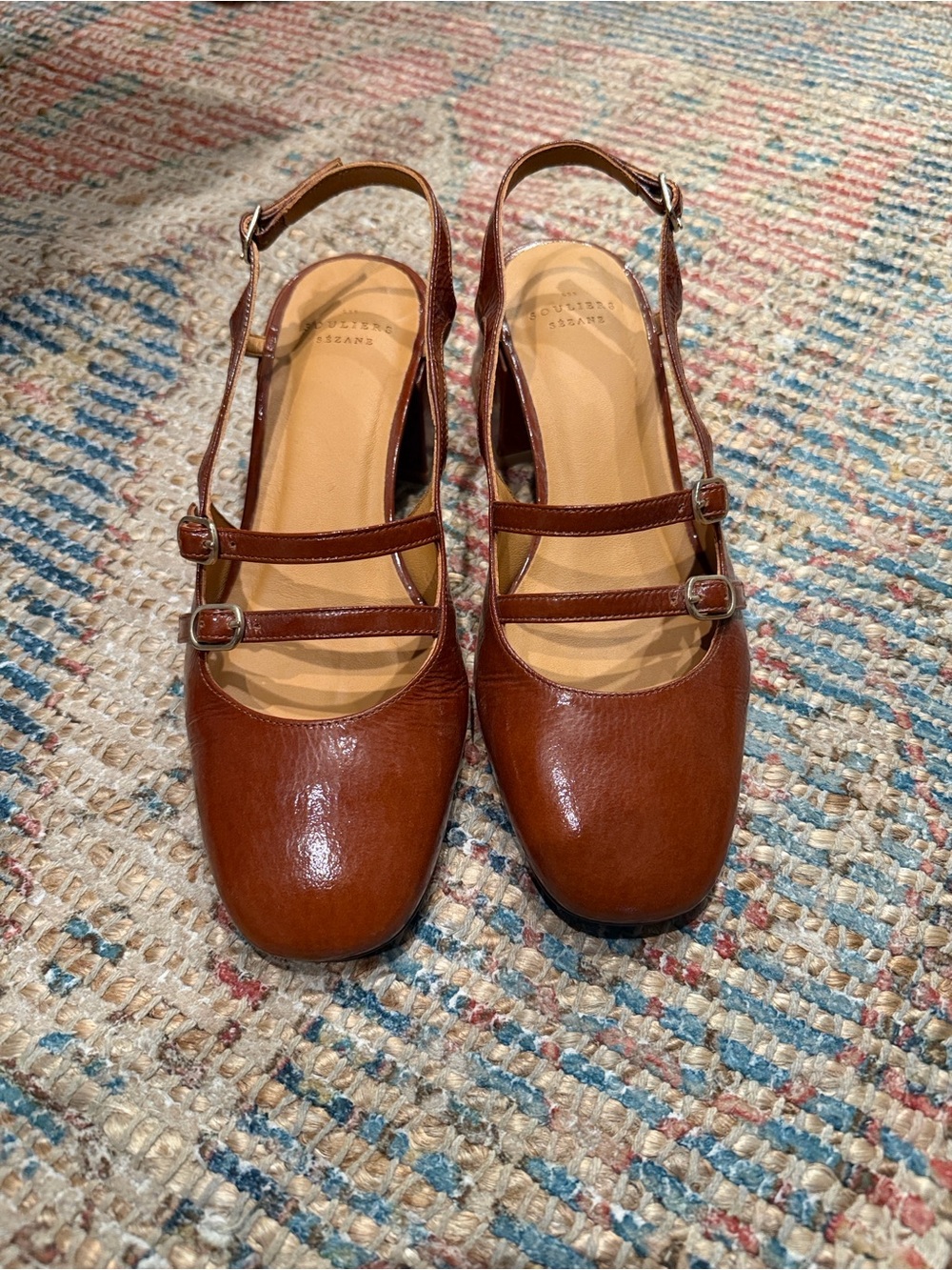 Sézane Paula Babies Patent Camel - Size 8 - Picture 4 of 8